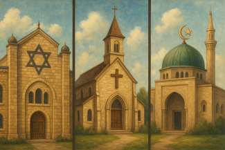 Drieluik: jodendom, christendom, islam